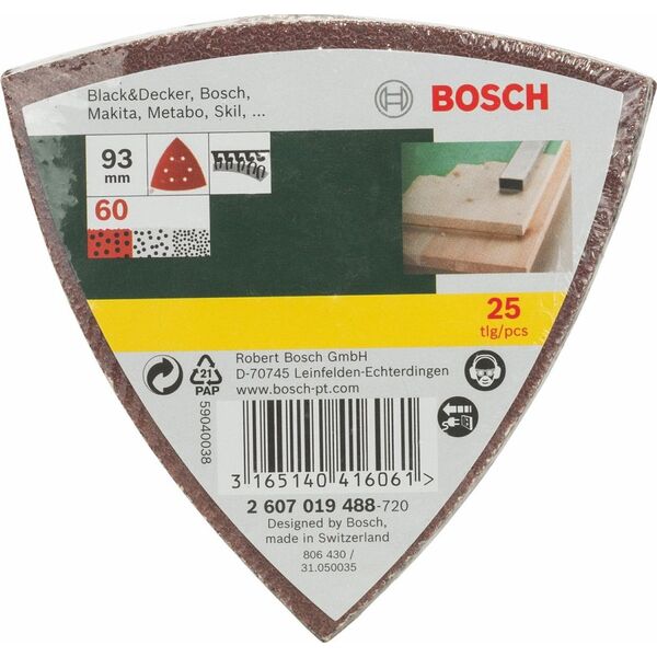 Bosch Bosch Papiery ścierne Delta 60 25 sztuk