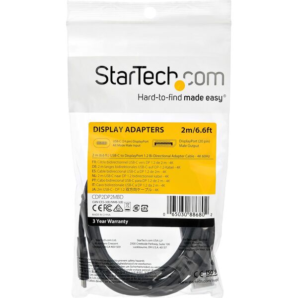 Kabel USB StarTech USB-C - DisplayPort 1.2 m Czarny (CDP2DP2MBD)