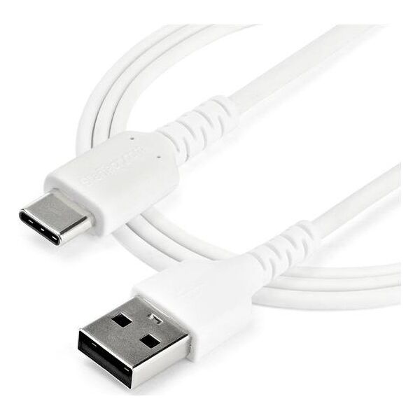 Kabel USB StarTech USB-A - USB-C 1 m Biały (RUSB2AC1MW)