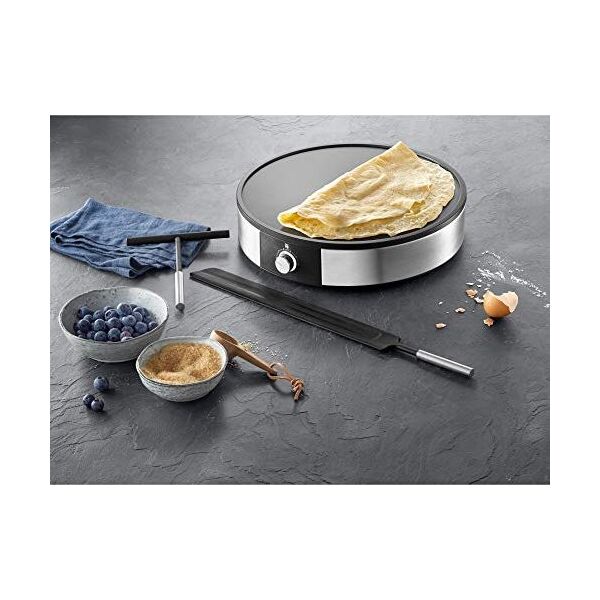 WMF WMF Lono Crepes Maker (1600 W, O 33 cm, naleśnikarka z obracarką i dystrybutorem ciasta, nieprzywierająca)