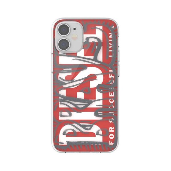 DIESEL SNAP CASE CLEAR IPHONE 12 MINI CZERWONY standard