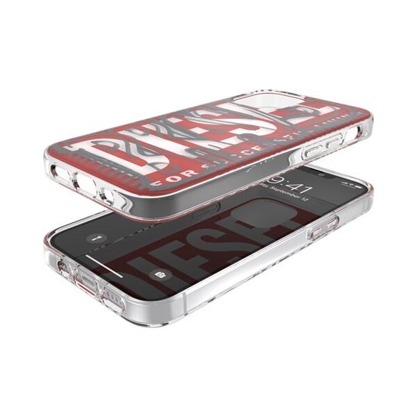 DIESEL SNAP CASE CLEAR IPHONE 12 MINI CZERWONY standard