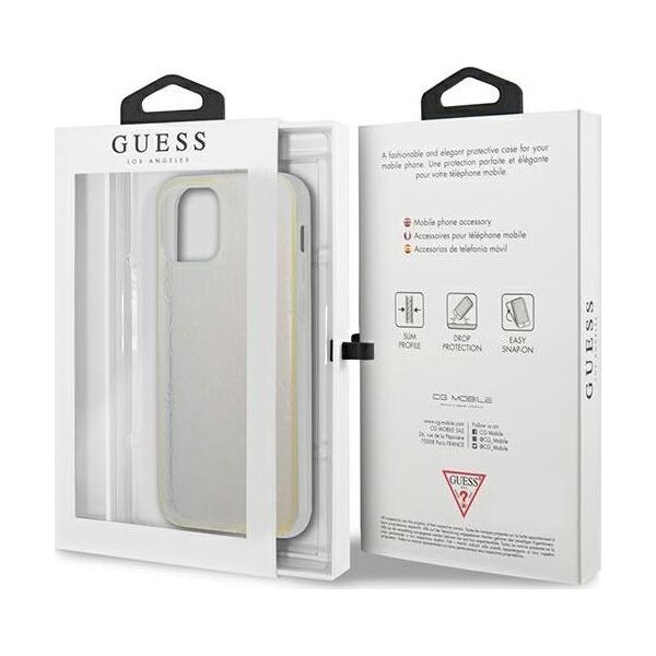 Guess Guess GUHCP12M3D4GIRBL iPhone 12/12 Pro 6,1 opalowy/iridescent hardcase 4G 3D Pattern Collection