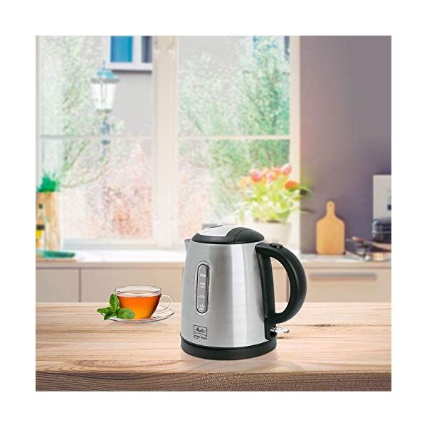 Czajnik Melitta Melitta Prime Aqua Mini Top 1018-03 BK, 1 litr, optyka, srebrny czajnik, plastik, 1 litr, stal nierdzewna. czarny