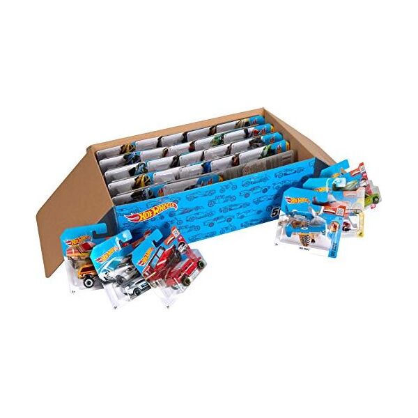 Mattel Hot Wheels CGN22 - zestaw 50 pojazdów odlewanych ciśnieniowo w skali 1:64, bardzo duży zestaw upominkowy, po 50 zabawek każdy, losowy wybór, od 3 lat