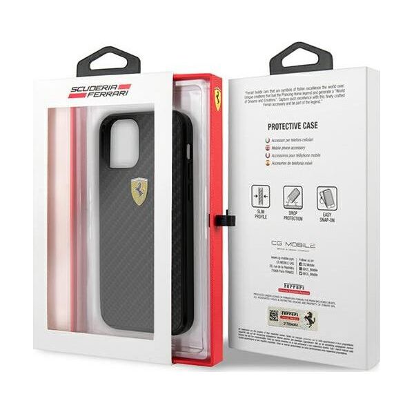 Ferrari Ferrari FERCAHCP12SBK iPhone 12 mini 5,4 czarny/black hardcase On Track Real Carbon