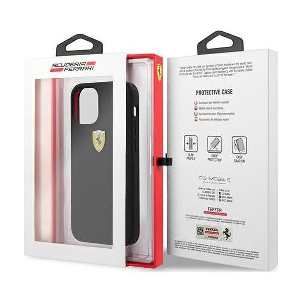 Ferrari Ferrari FESSIHCP12SBK iPhone 12 mini 5,4 czarny/black hardcase On Track Silicone