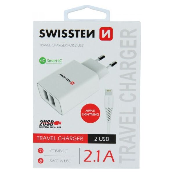 Ładowarka Swissten 2x USB-A 2.1 A (52451)