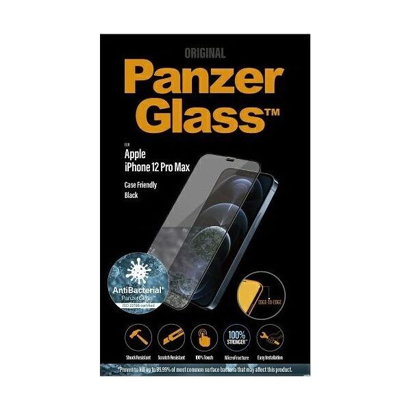 PanzerGlass Szkło hartowane antybakteryjne E2E Super+ do iPhone 12 Pro Max (2712)