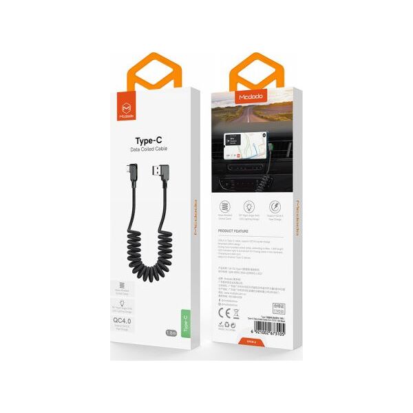 Kabel USB Mcdodo USB-A - USB-C 1.8 m Czarny (74218)