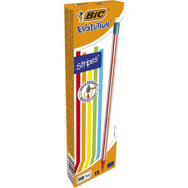 Bic Ołówek Evolution z gumką Stripes 646 HB (12szt)