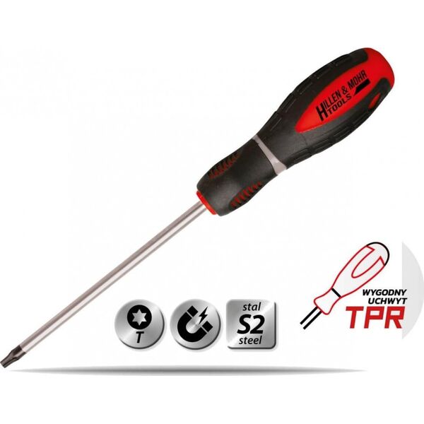 Dedra Wkrętak Torx T8x80mm, stal S2, uchwyt 3-materiałowy
