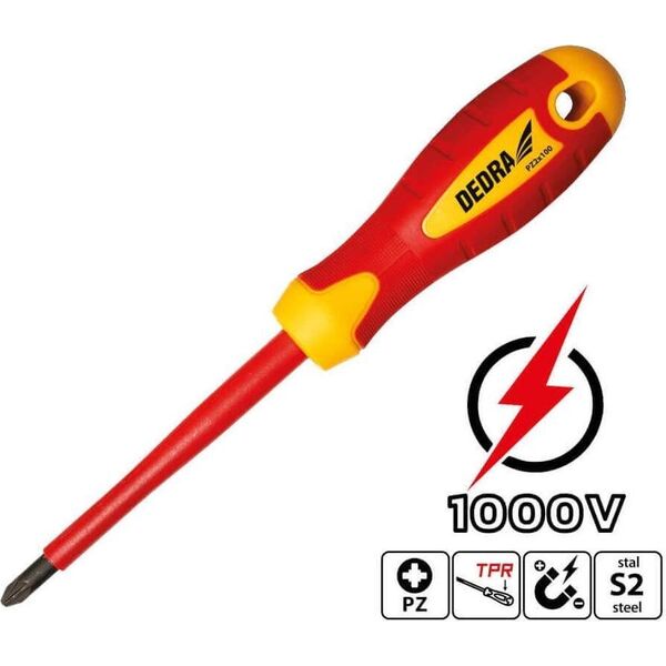 Dedra Wkrętak izolowany PZ1x80mm