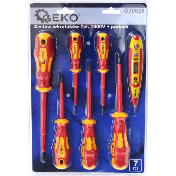 Geko Zestaw wkretaków 7el. 1000V + próbnik model nr. 2 (24)