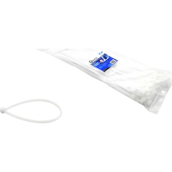 Geko Opaski zaciskowe nylonowe białe 120x2.5mm UV 100szt.(600)