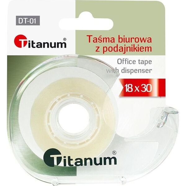Titanum Taśma biurowa 18mmx30m z podajnikiem