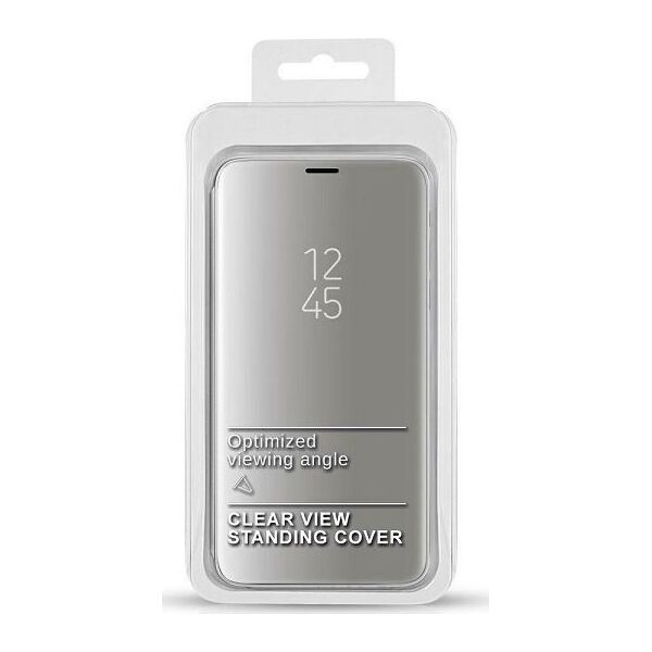 Etui Clear View Realme 7 Pro srebrny /silver