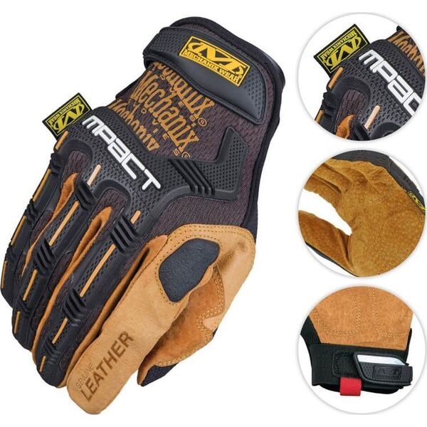 Mechanix Wear Mechanix Wear Rękawice M-Pact Leather Czarne-Coyote M