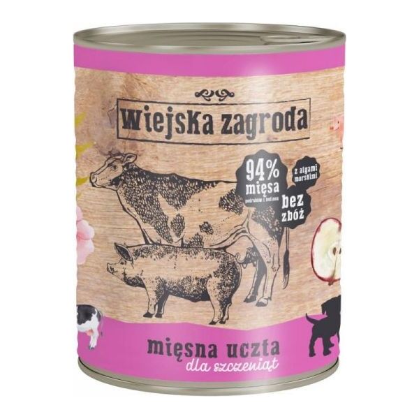 Wiejska Zagroda Wiejska Zagroda dla szczeniąt Mięsna uczta 800 g