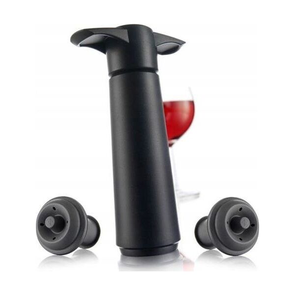 Vacu Vin Pompka próżniowa do wina czarna + 2 korki Vacu Vin uniwersalny