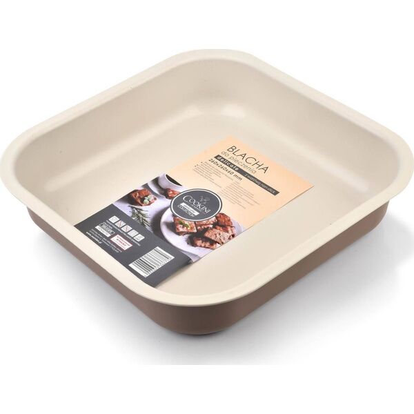 Affek Design DELICATE Blacha tłoczona 26x26x6cm do pieczenia NON-STICK CAFFE CREME uniwersalny