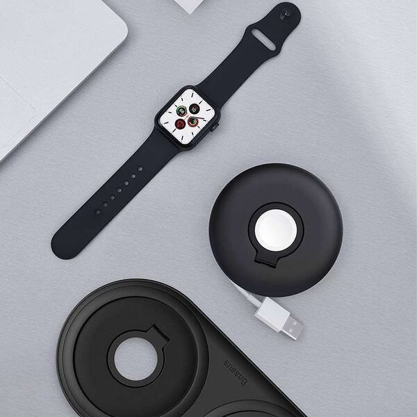 Baseus Organizer / uchwyt na ładowarkę do AppleWatch (czarna)
