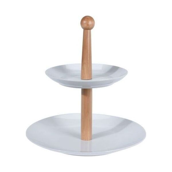 ASJ Commerce Dwupoziomowa porcelanowa patera na ciasto owoce 27 cm