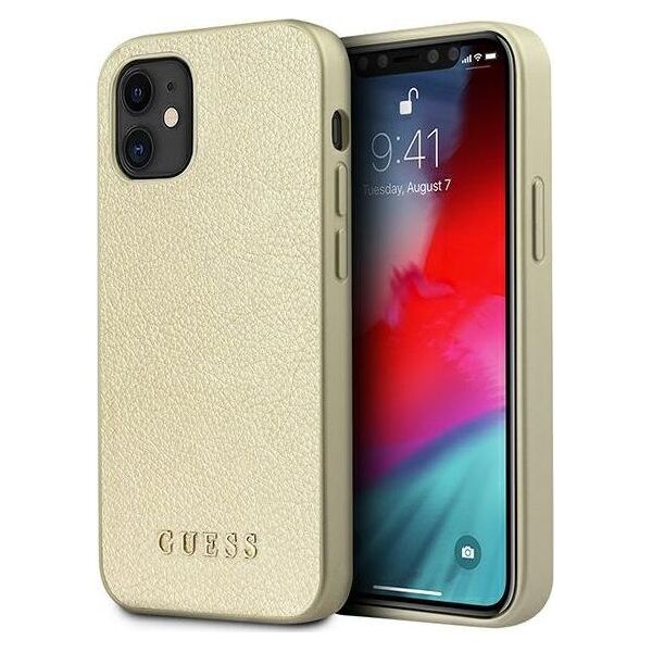 Guess Guess GUHCP12SIGLGO iPhone 12 mini 5,4" złoty/gold hardcase Iridescent