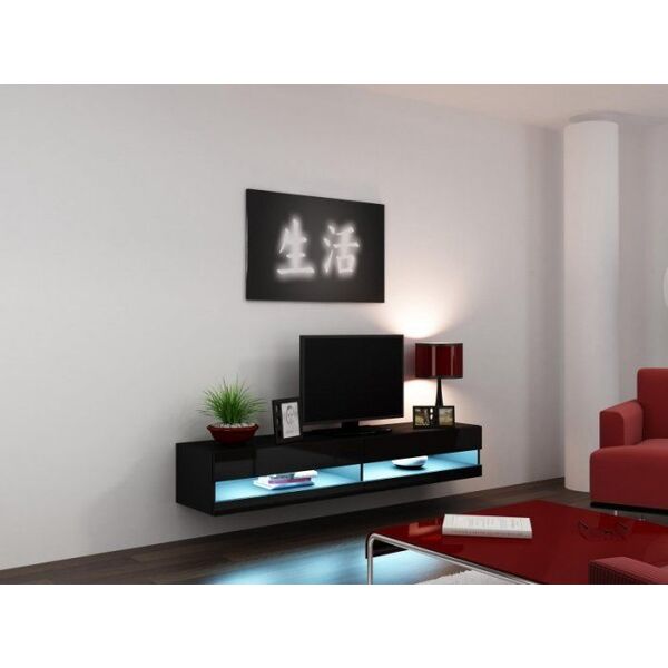 Cama Meble Szafka RTV VIGO NEW '180' 30/180/40 czarny/czar.poł