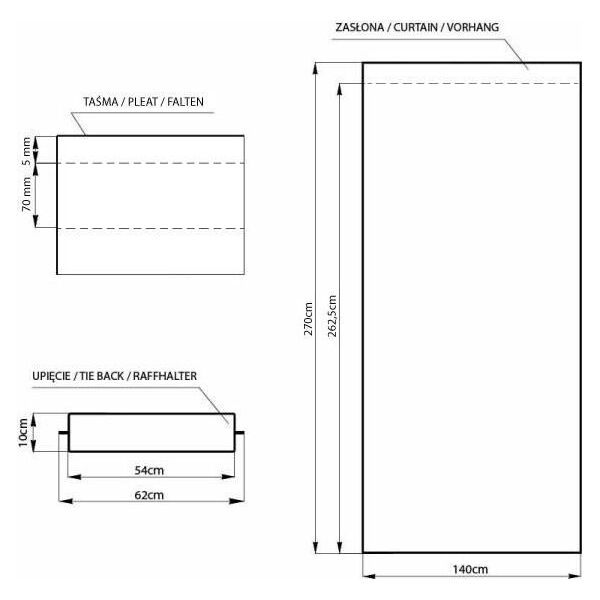 AmeliaHome Zasłona Blackout na taśmie Brudny róż 140X270