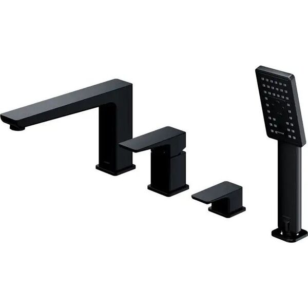 Bateria wannowa Omnires bateria wannowa 4-otworowa Parma, czarny mat