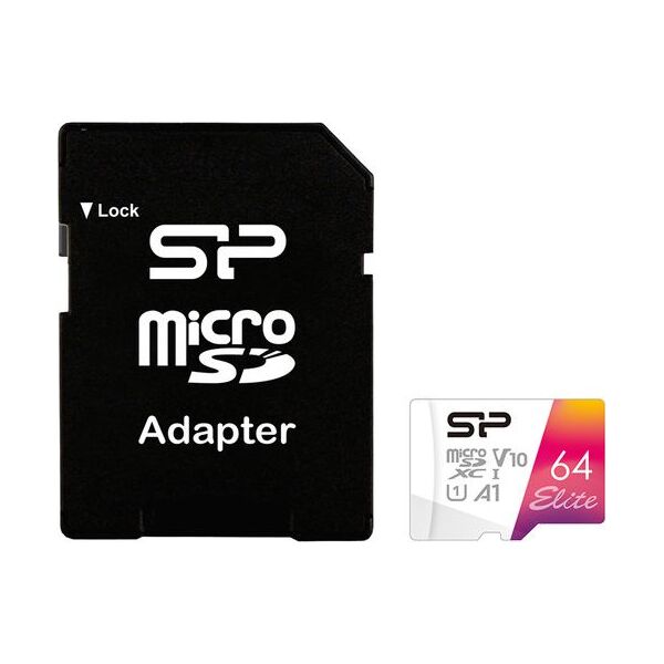 Karta Silicon Power Elite MicroSDXC 64 GB Class 10 UHS-I/U1 A1 V10 (SP064GBSTXBV1V20SP)