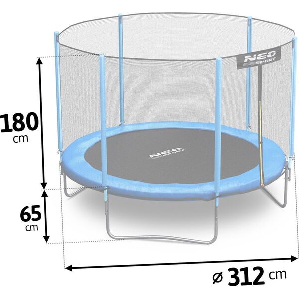 Trampolina ogrodowa Neo-Sport NS-10Z181 z siatką zewnętrzną 10 FT 312 cm