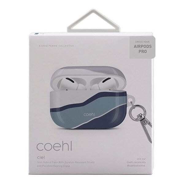 Uniq Etui ochronne Coehl Ciel do AirPods Pro biało-niebieskie