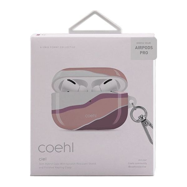 Uniq Etui ochronne Coehl Ciel do AirPods Pro biało-różowe
