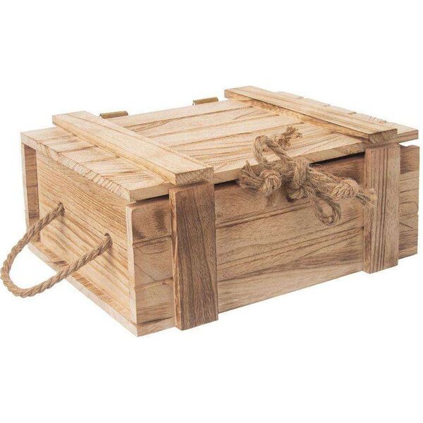 Orion Skrzynka drewniana skrzynia pojemnik z pokrywką 30x21x12cm do przechowywania opakowanie na prezent prezentowe uniwersalny