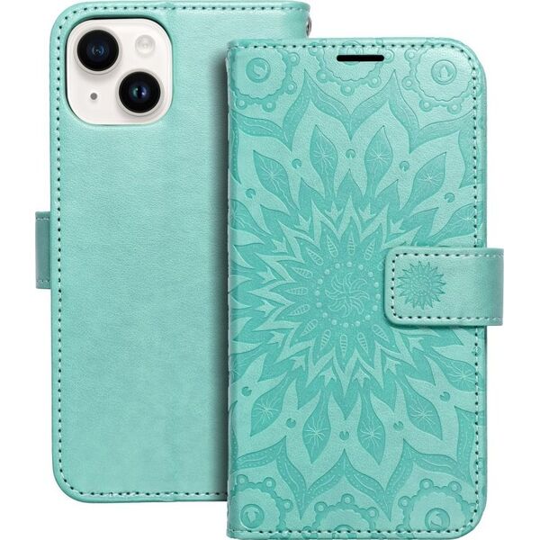 OEM Kabura MEZZO Book do IPHONE 14 mandala zielony