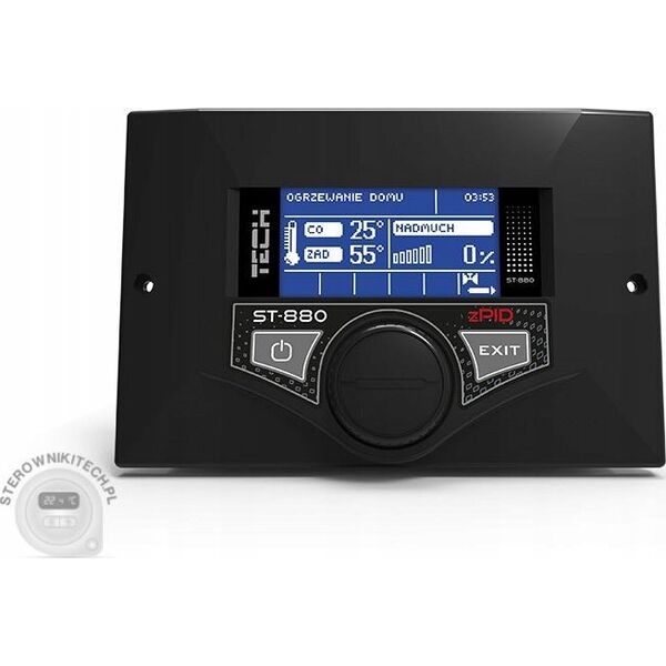 Tech Sterownik ST-880 zPID do kotła zasypowego czarny