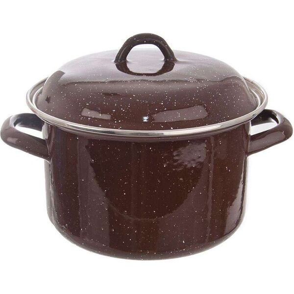 Orion Garnek emaliowany brązowy 20cm 3.2l pokrywa