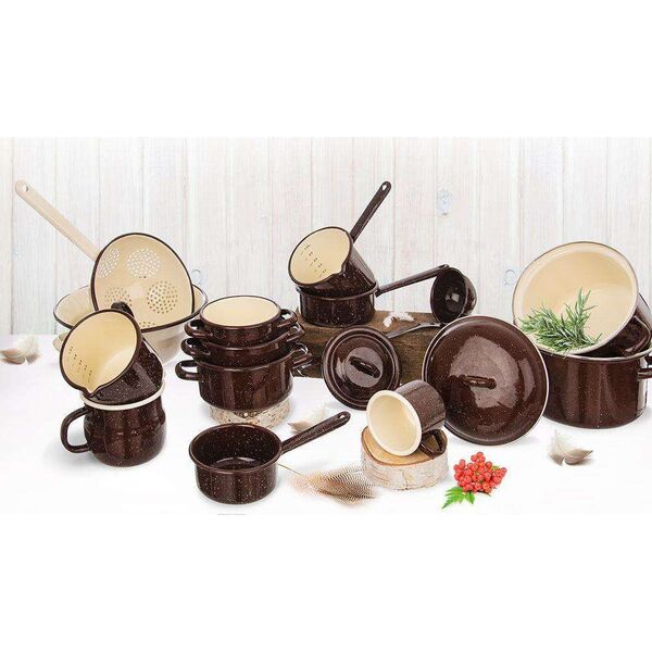 Orion Garnek rondel garnuszek emaliowany 1.5l brązowy