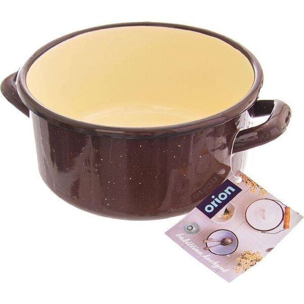 Orion Garnek rondel garnuszek emaliowany 1.5l brązowy