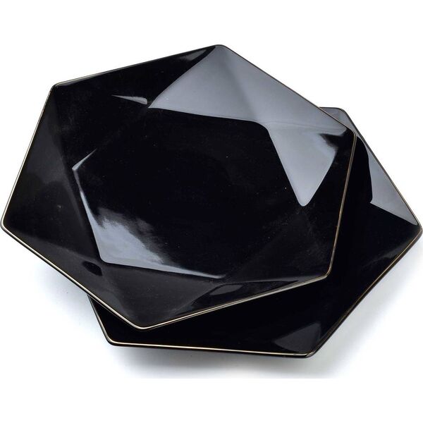 Affek Design RALPH BLACK Kpl.2 talerzy płaskie 32,5x 28.5cm x h3cm