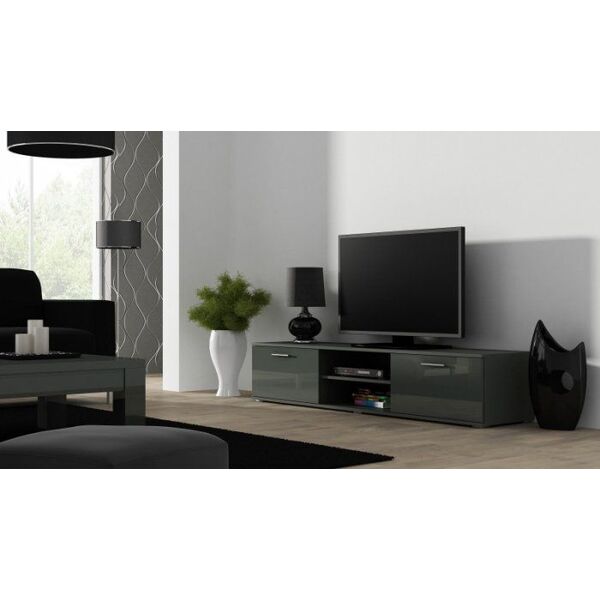 Cama Meble Szafka RTV SOHO 180 szary/ szary połysk