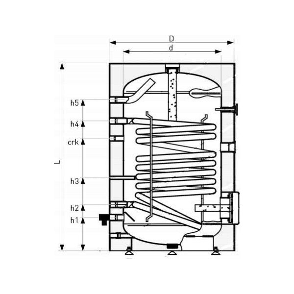 Galmet PODGRZ. 400L EM W/SPIR. STOJĄCY SGW(S) TOWER, POLIURETAN, SKAY, V.2 // OG.G.26-408000N