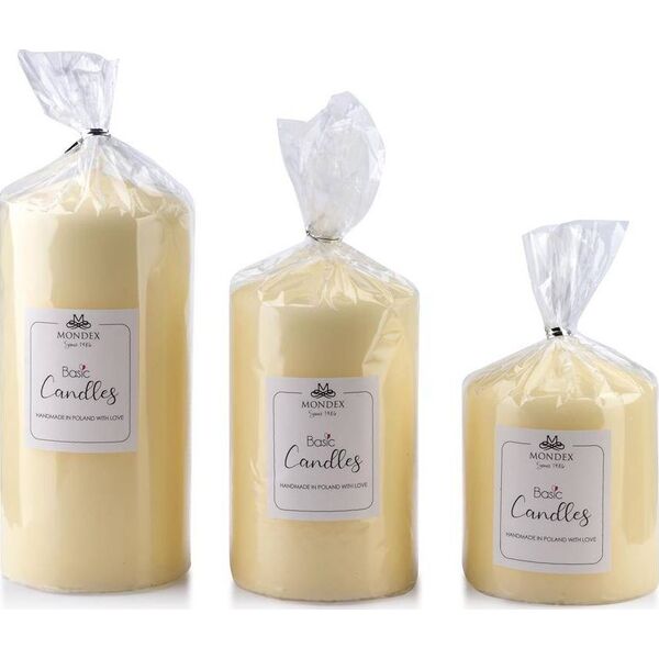 Affek Design Świeca CLASSIC CANDLES Walec duży 8xh18cm kremowa