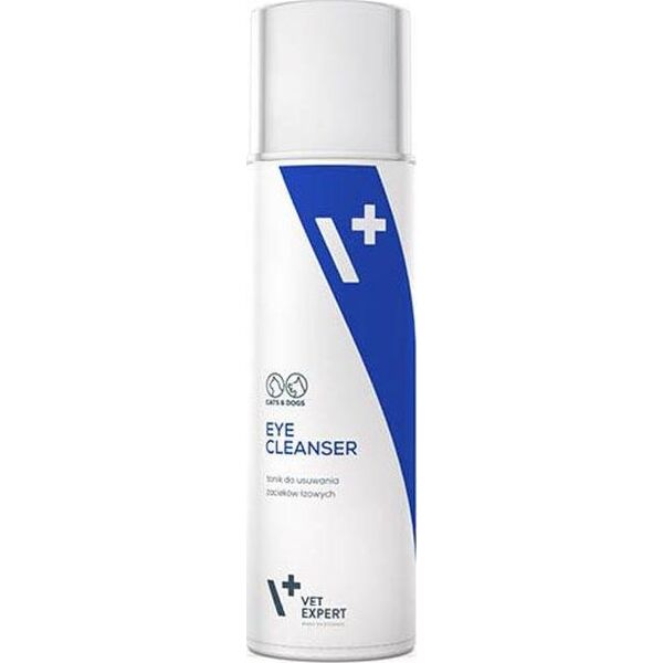 VetExpert VETEXPERT Eye Cleanser - specjalistyczny tonik pod oczy dla psów i kotów ras białych. Wspomaga usuwanie zacieków łzowych, 100 ml