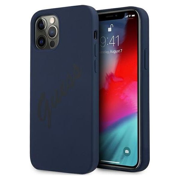 Guess Etui Guess GUHCP12LLSVSBL Apple iPhone 12 Pro Max niebieski/blue hardcase Script Vintage