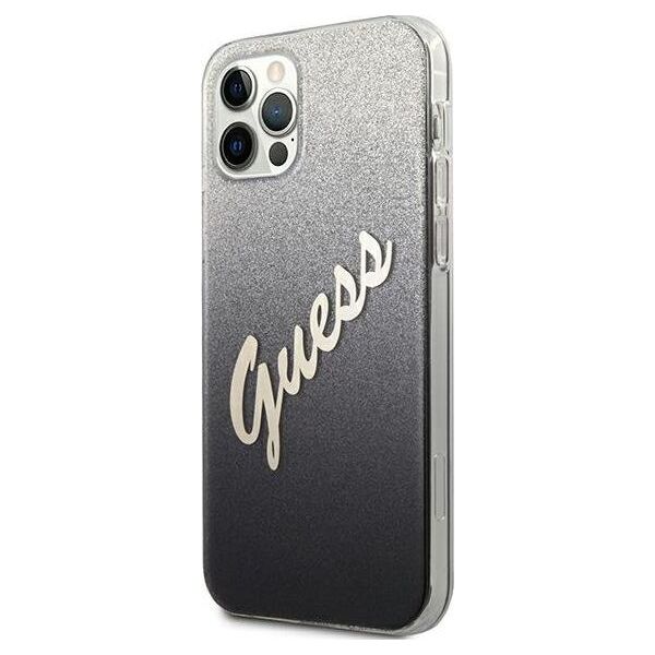 Guess Etui Guess GUHCP12LPCUGLSBK Apple iPhone 12 Pro Max czarny/black hardcase Glitter Gradient Script