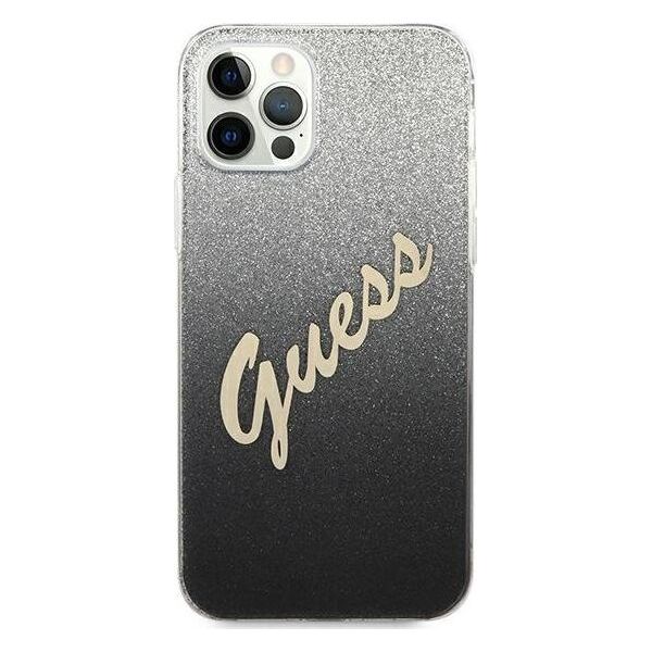 Guess Etui Guess GUHCP12LPCUGLSBK Apple iPhone 12 Pro Max czarny/black hardcase Glitter Gradient Script