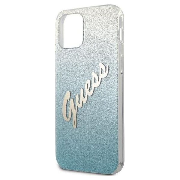 Guess Etui Guess GUHCP12LPCUGLSBL Apple iPhone 12 Pro Max niebieski/blue hardcase Glitter Gradient Script